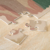 Witte schattige poedel met vlinderdas legpuzzel (Zijkant)