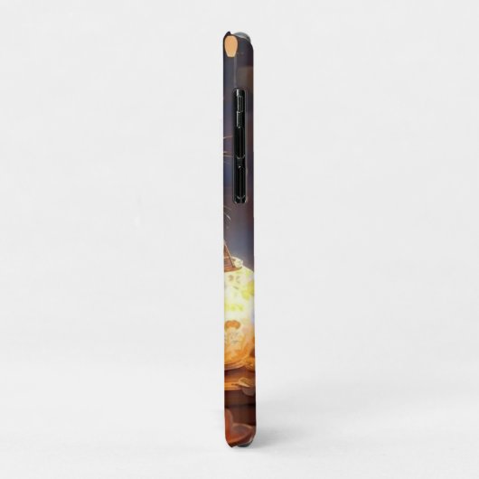 Witte Schattigee kat, sprankelende verlichte pot Case-Mate iPhone Case (Achterkant/links)