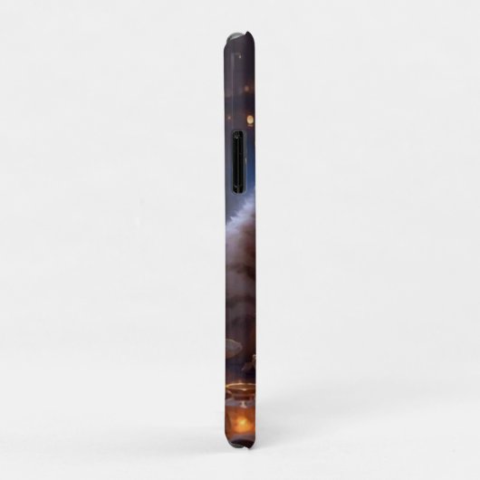Witte Schattigee kat, sprankelende verlichte pot Case-Mate iPhone Case (Achterkant/rechts)