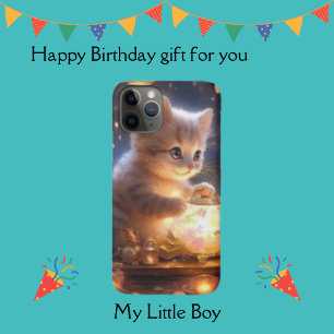 Witte Schattigee kat, sprankelende verlichte pot Case-Mate iPhone Case