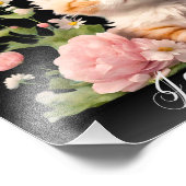 Witte Schattigee kitten kat in bloem gepersonalise Foto Afdruk (Hoek)