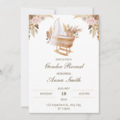 Witte Schattigee Waterverf Bloem Geslacht Onthulle Kaart (Voorkant)