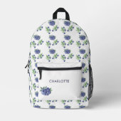 Witte Schattigee Waterverf Blueberry Fruit Pattern Bedrukte Rugzak (Voorkant)