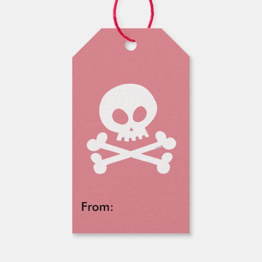 witte schedel cadeaulabel (Achterkant)