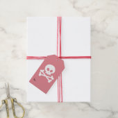 witte schedel cadeaulabel (Met Touw)