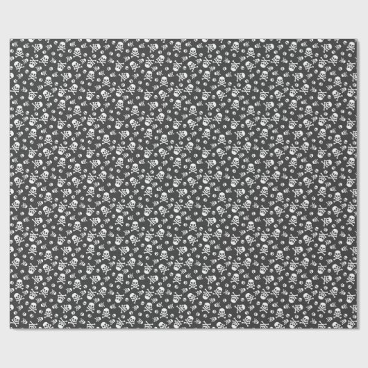Witte schedel en Botten Piraat Cadeaupapier (Vlak)