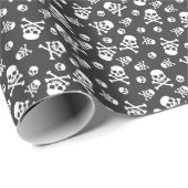 Witte schedel en Botten Piraat Cadeaupapier (Rol Hoek)