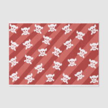 Witte schedel en kruisbeenderen op rode strepen