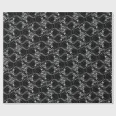 Witte schedel op zwart inpakpapier (Vlak)