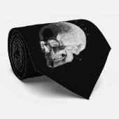 Witte schedel op zwart Stropdas (Opgerold)