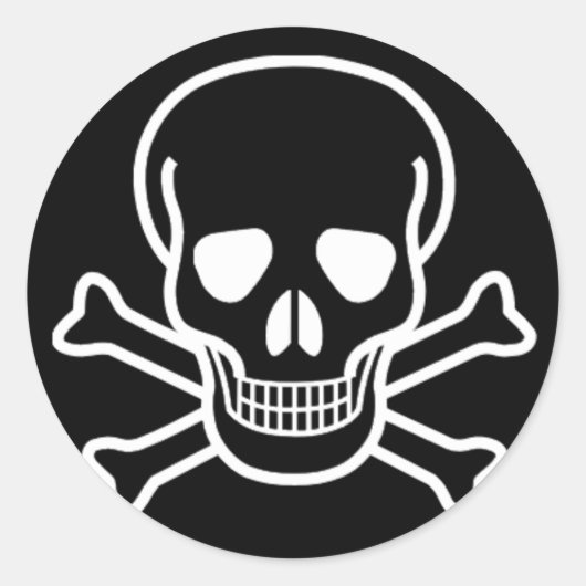 Witte schedel ronde Sticker (Voorkant)