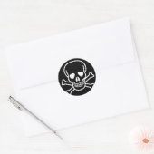 Witte schedel ronde Sticker (Envelop)