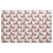Witte schedels en roze Floral Stof (Fat Quarter)