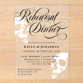 Witte Schedels Goth Huwelijksproef Diners Acryl Uitnodigingen (Voorkant)