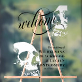 Witte schedels Halloween Gothic bruiloft welkom Acryl Bord (Neutraal)