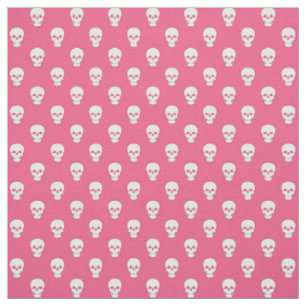 Witte schedels op roze stof