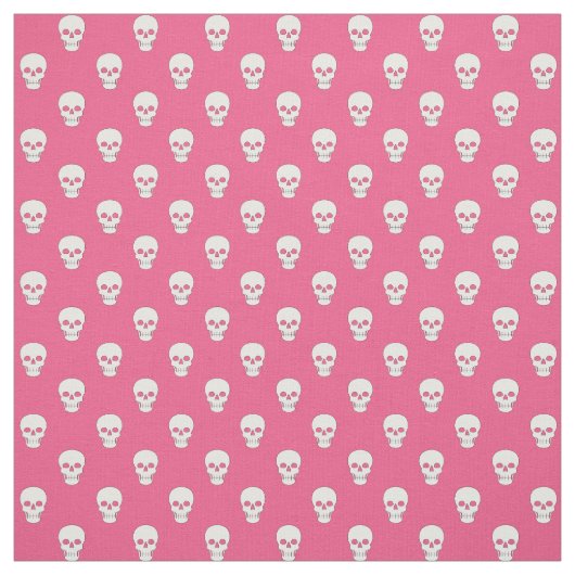 Witte schedels op roze stof (Swatch)