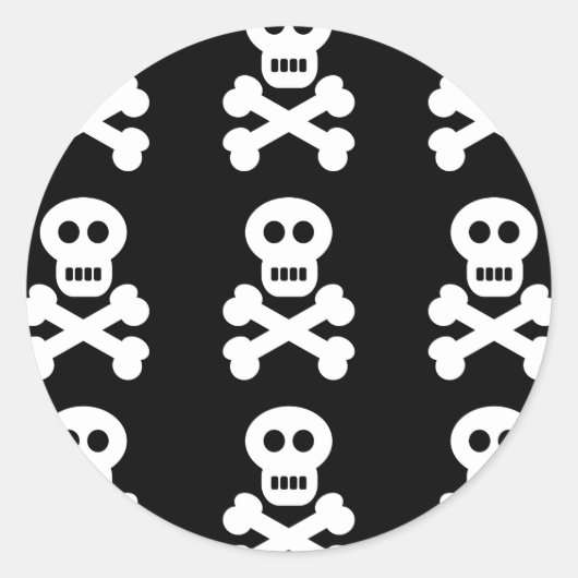 Witte schedels ronde sticker (Voorkant)