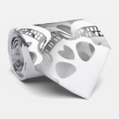 Witte schedels stropdas (Opgerold)