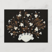 Witte Schelpboeket Dramatisch Zwart Briefkaart (Voorkant)