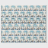 Witte schelpen in Ocean Sand Cadeaupapier (Vlak)