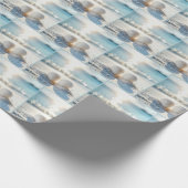 Witte schelpen in Ocean Sand Cadeaupapier (Hoek)