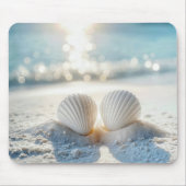 Witte schelpen in Ocean Sand Muismat (Voorkant)