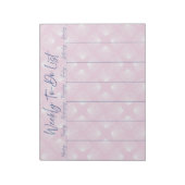 Witte schelpen op lichtroze wekelijkse to-do lijst notitieblok (Linkerzijde)