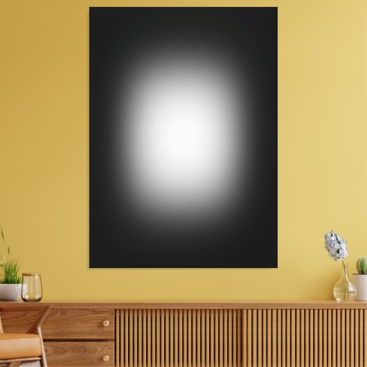 Witte schijnwerper op zwart canvas afdruk (Insitu (Woonkamer))