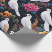 Witte schildpad duiven kunstzinnige stijl cadeaupapier (Hoek)