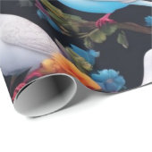 Witte schildpad duiven kunstzinnige stijl cadeaupapier (Rol Hoek)