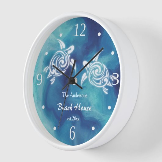 Witte schildpadden Blauwe Oceaan Waterverf Kusttek (Hoek)