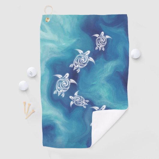 Witte schildpadden in de Blauwe Oceaan Golfhanddoek (Insitu)