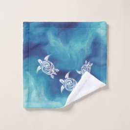Witte schildpadden in de Blauwe Oceaan Washandje