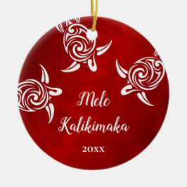 Witte schildpadden | Mele Kalikimaka | Foto van de Keramisch Ornament