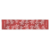 Witte schildpadden Rood | Mele Kalikimaka Korte Tafelloper (Horizontaal)