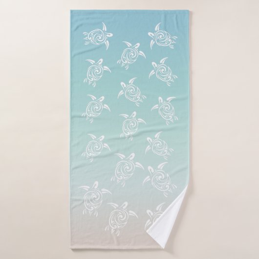 Witte schildpadden strandthema badhanddoek (Badhanddoek)