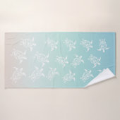 Witte schildpadden strandthema badhanddoek (Badhanddoek)