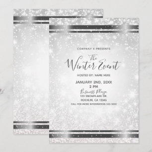 Witte schittering Elegant Winter Wonderland Evenem Kaart