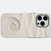 Witte Schittering Zand Nautilus Schelp Kust Case-Mate iPhone Case (Achterkant (horizontaal))