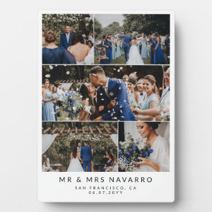 Witte schone bruiloftsfoto-collage voor meneer en  fotoplaat