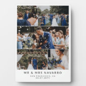 Witte Schone Mr & Mrs Bruiloft Fotocollage Fotoplaat (voorkant)