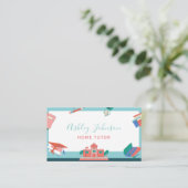 Witte schoolbord Blackboard Home Tutor Teacher Visitekaartje (Staand voorkant)