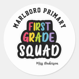 Witte schoolnaam Voorrang lerarenkorps Ronde Sticker