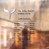 Witte Schoon Medisch Caduceus Openingstijden Raamsticker (Vel 2)