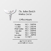 Witte Schoon Medische Caduceus Openingstijden Raamsticker (Vel)