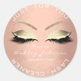Witte Schoonheidssalon Glitter Blush Goud Lash Cle Ronde Sticker
