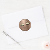 Witte Schoonheidssalon Glitter SkinnyGold Lash Cle Ronde Sticker (Envelop)