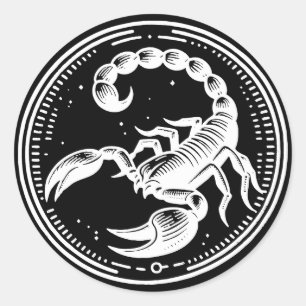 Witte Schorpioen Astrologie Sterrenbeeld Schorpioe Ronde Sticker