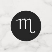 Witte Schorpioen Astrologie Symbool op Zwart Confetti (Kleine voorkant)